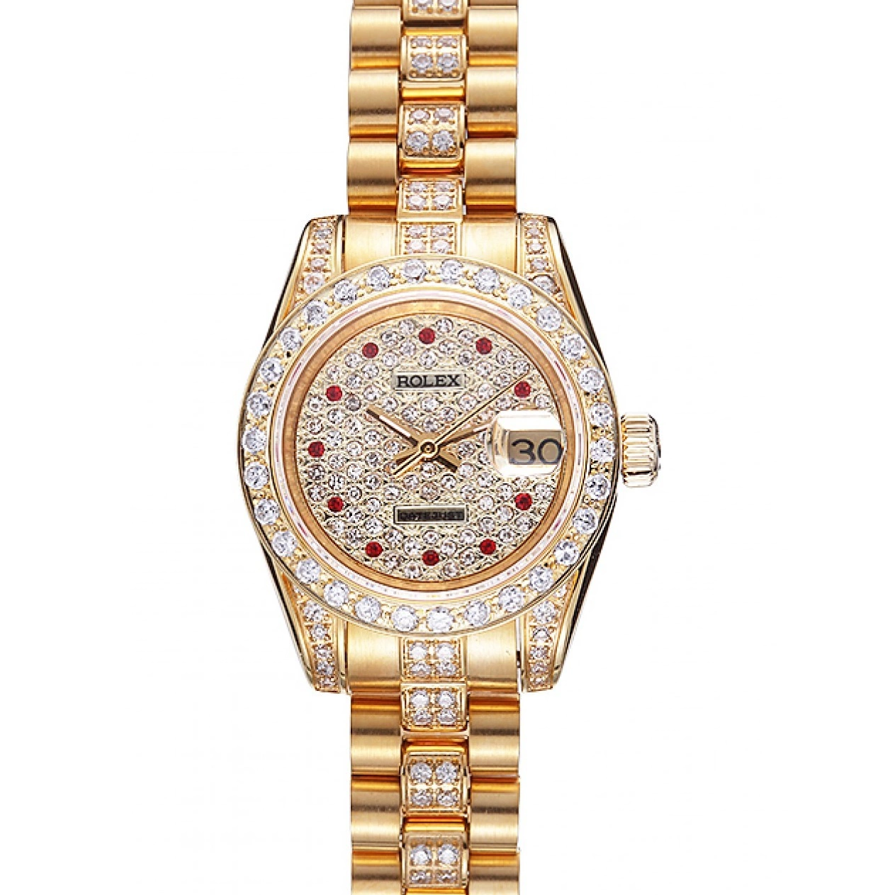 Aaa replica watch Swiss Dial DateJust 622023 Gold Diamond Rolex 0815